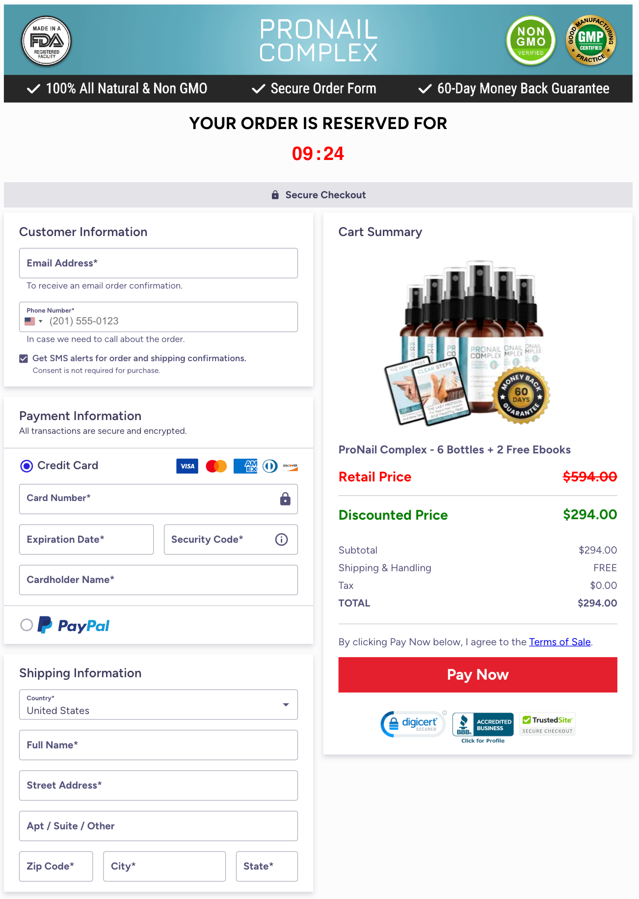 ProNail Complex Official Website Secure Order Page